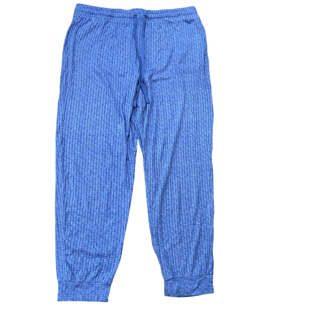 Just Be... Ribbed Joggers Women XL Blue Drawstring Loungewear